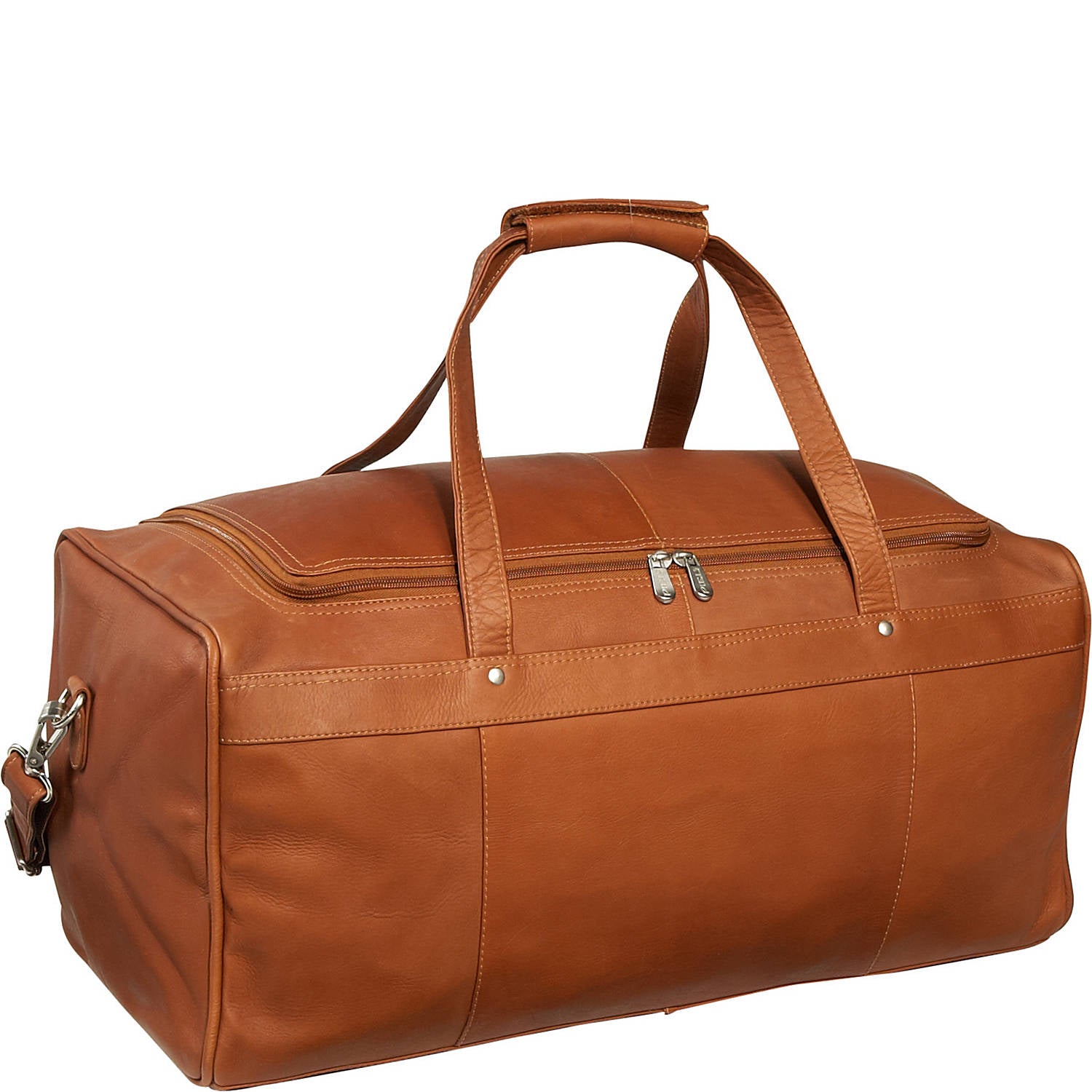 Piel Leather Gym Bag - Saddle