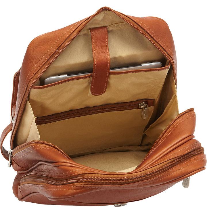 buy online leather backpack padded FLAP-OVER TABLET BACKPACK – Piel Leather