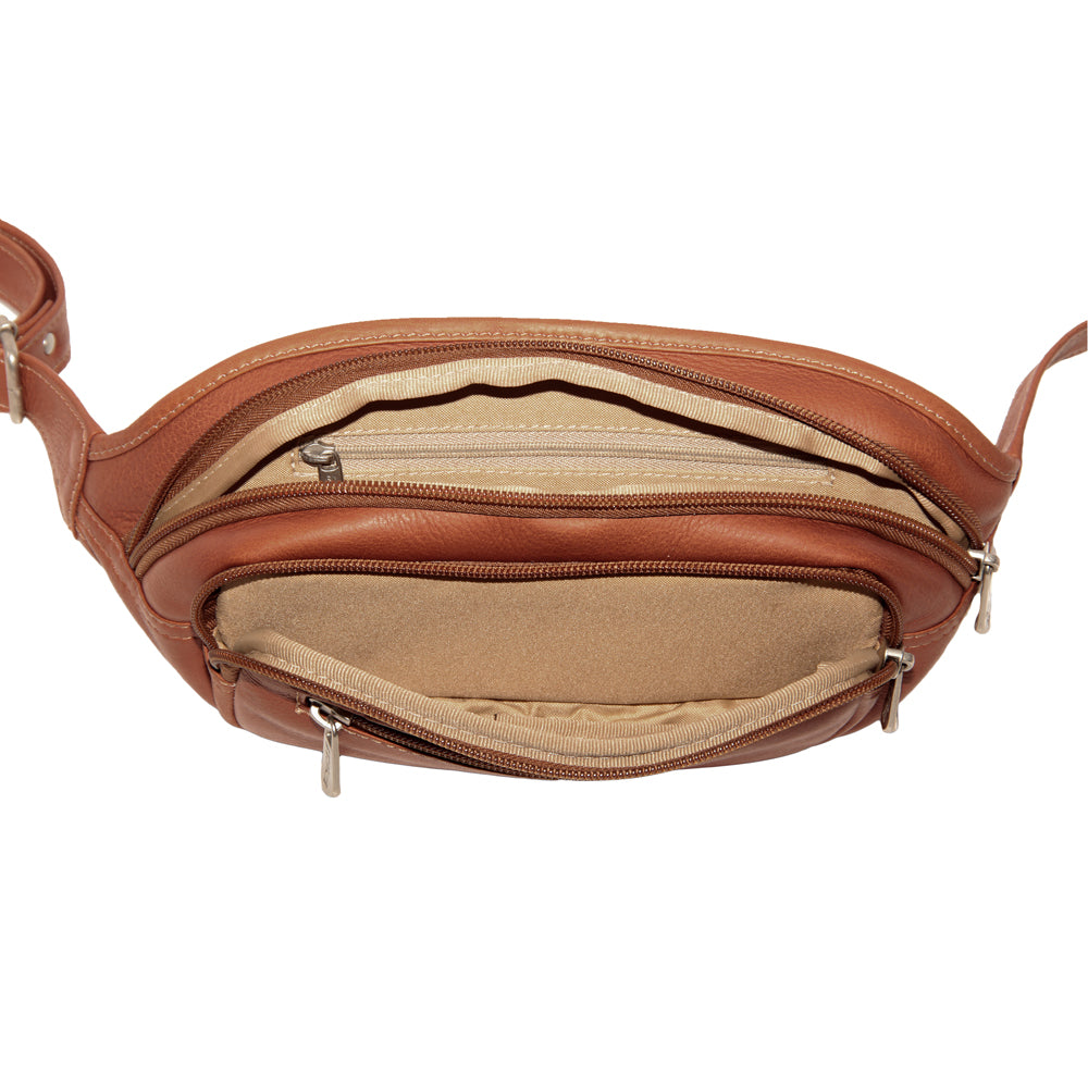 MULTI-ZIP OVAL WAIST BAG – Piel Leather - Main Image