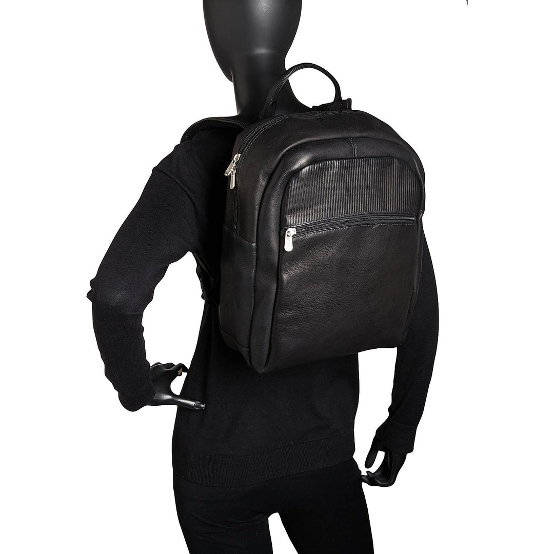 computer leather backpack Latico Leathers Explorer Laptop straps ensure a perfect fit Piel Leather Slim Computer Backpack