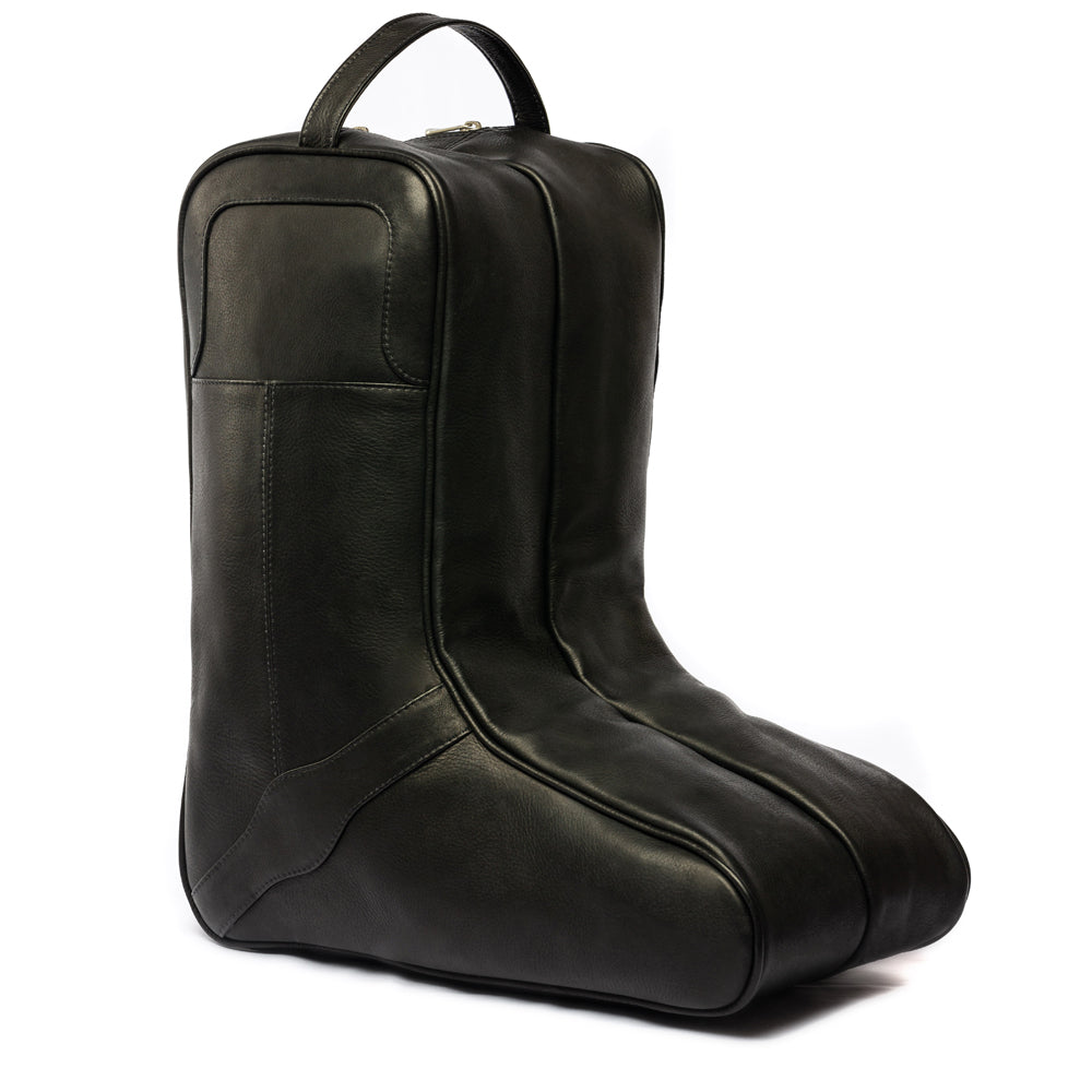 Men\'s Black Leather Full Zip Dance Boots and boot carry bag. Black Leather Duffle Bag Large, Mens Bag, Weekend Bag With  main image 2